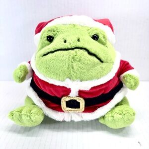 Jellycat London Santa Ricky Rain Frog Plush Amphibian Toy 6”